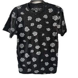 Knickerbocker Vintage Design Men’s T Shirt Gray with White Flowers
